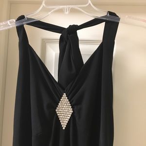 Classy Long Black Halter Dress.